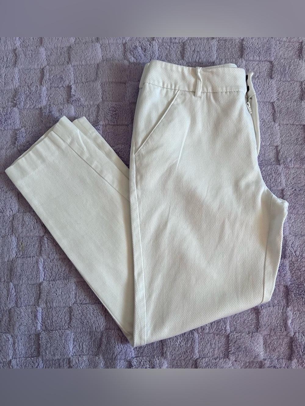 Merona White Textured Stretch Dress Pants Size 4